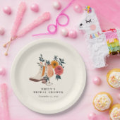 Laarzen & Bubbels Westerse Bruidsmeisjesborrel Papieren Bordje (Feest)