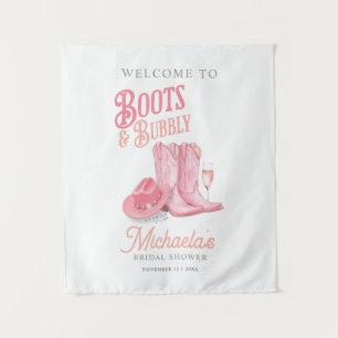 Laarzen & Bubbels Westerse Cowgirl Roze Bruidsdouc Wandkleed