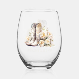 Laarzen & Bubble Elegant Bloemen Bruids Bruidsmeis Wijnglas Zonder Voet