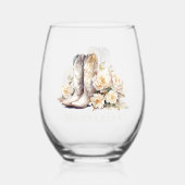 Laarzen & Bubble Elegant Bloemen Bruids Bruidsmeis Wijnglas Zonder Voet (Achterkant)