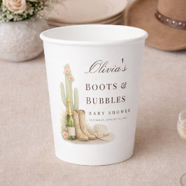 Laarzen & Bubbles Boho Chic Westerse Babyborrel Papieren Bekers
