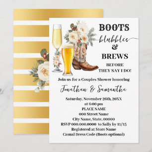 Laarzen Bubbles & Brouwsels Winter Bruids-Shower Kaart