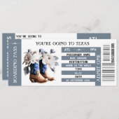 Laarzen bubbly bachelorette boarding pass Texas ch Kaart (Voorkant / Achterkant)