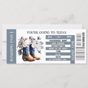 Laarzen bubbly bachelorette boarding pass Texas ch Kaart