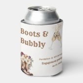 Laarzen & Bubbly Boho Westerse trouwerij Feest Blikjeskoeler (Blikje Voorkant)