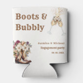 Laarzen & Bubbly Boho Westerse trouwerij Feest Blikjeskoeler (Achterkant)