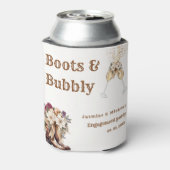 Laarzen & Bubbly Boho Westerse trouwerij Feest Blikjeskoeler (Blikje Achterkant)