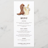 Laarzen & Bubbly Rustiek Western Menu (Voorkant)