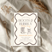 Laarzen & Bubbly Vrijgezellenfeest Hand Geïllustre Kaart