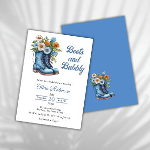 Laarzen & Bubbly Western Cowgirl Blauw Vrijgezelle Kaart