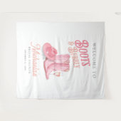 Laarzen & Bubbly Western Cowgirl Roze Vrijgezellen Wandkleed (Voorkant (horizontaal))