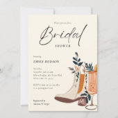 Laarzen & Bubbly Western Vrijgezellenfeest Kaart (Voorkant)