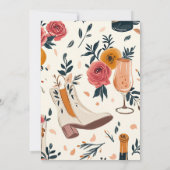 Laarzen & Bubbly Western Vrijgezellenfeest Kaart (Achterkant)