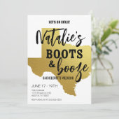 Laarzen & Drank Texas Bachelorette Uitnodiging (Staand voorkant)