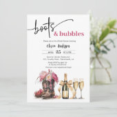 Laarzen en bellen bruids douche uitnodiging kaart (Staand voorkant)
