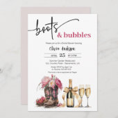 Laarzen en bellen bruids douche uitnodiging kaart (Voorkant / Achterkant)
