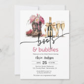 Laarzen en bellen bruids douche uitnodiging kaart (Voorkant)