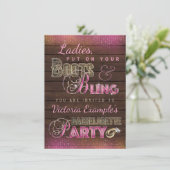 Laarzen en Bling Bachelorette Party Uitnodigingen (Staand voorkant)