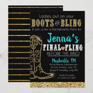 Laarzen en Bling Country Western Nashville Feest Kaart