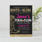 Laarzen en Bling Country Western Nashville Feestje Kaart (Staand voorkant)