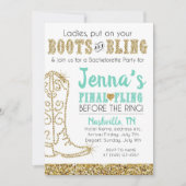 Laarzen en Bling Country Western Nashville Feestje Kaart (Voorkant)