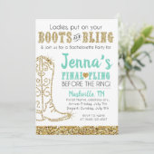 Laarzen en Bling Country Western Nashville Feestje Kaart (Staand voorkant)