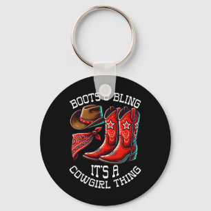 Laarzen en Bling Cowgirl Rodeo Paardrijden West Sleutelhanger