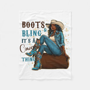 Laarzen en Bling Het is een Cowgirl-ding Western C Fleece Deken