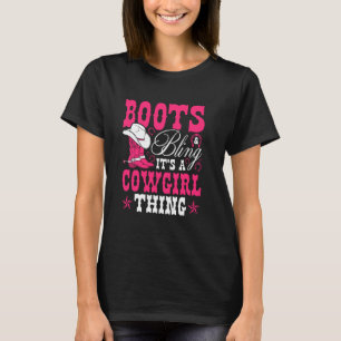 Laarzen en Bling Rodeo Western Country Cowgirl T-shirt