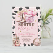 Laarzen en Bling Skin Cowgirl Westerne verjaardag Kaart (Staand voorkant)