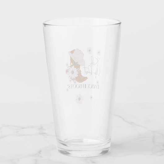 laarzen en bloemen - schoonheid glas (Achterkant)