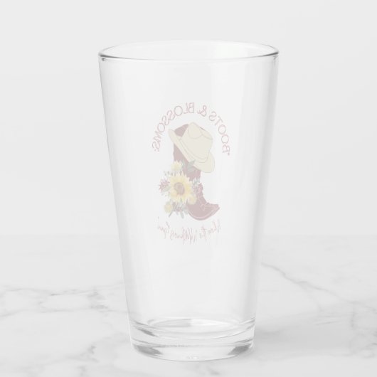 laarzen en bloemen - schoonheid glas (Achterkant)