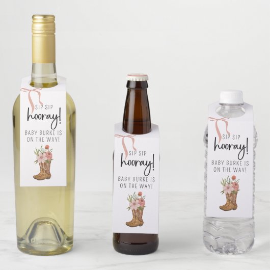 Laarzen en bogen Bottle Hanger Labels (In situ)