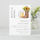 Laarzen en brouwsels Couples Douche Modern Minimal Kaart (Staand voorkant)