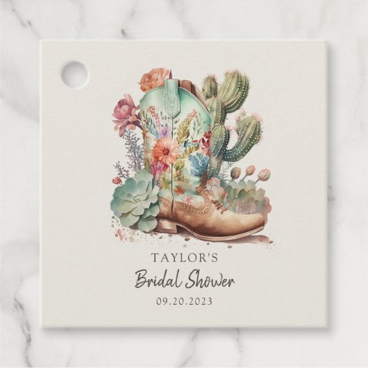 Laarzen en Bruis Western Bruidsfeestje Bedankjes Labels (Voorkant)