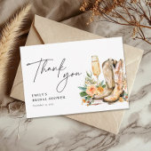 Laarzen en Bruis Western Bruiloftfeest Bedankkaart