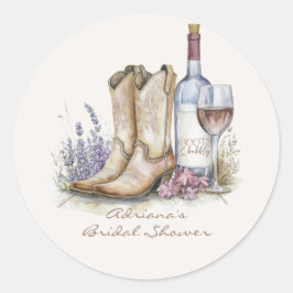 Laarzen en Bruisend Bloem Bruidsdouche Ronde Sticker