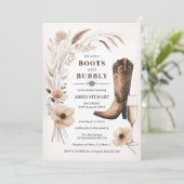 Laarzen En Bruisend Bruidsfeest Kaart (Staand voorkant)
