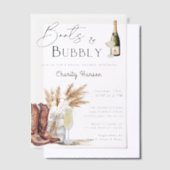 Laarzen En Bruisende Boho Pampas Gras Bruiloftsfee Vellum Uitnodigingen (Offset)