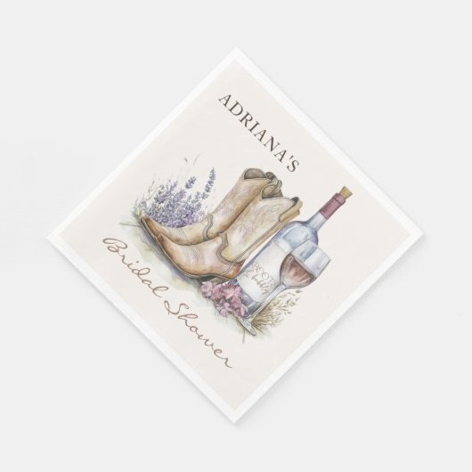 Laarzen en Bruisende Florale Bruiloft Feest Servet (Hoek)