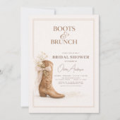 Laarzen en Brunch Bloemenslinger Bruidsfeest Kaart (Voorkant)
