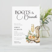 Laarzen en Brunch Westerne Bridal Shower Invitatio Kaart (Staand voorkant)