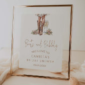 Laarzen en bubbelig Vrijgezellenfeest welkom Poster