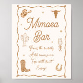 Laarzen en Bubbelige Bruiloftsdouche Mimosa Bar Poster (Voorkant)