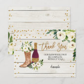 Laarzen en Bubbelige Rustieke Dank Je Kaart (Voorkant / Achterkant)
