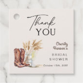 Laarzen en bubbels Boho Bruidsdiner Dankjewel Bedankjes Labels (Voorkant)