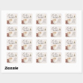 Laarzen en bubbels Boho Pampas Gras Bruidsdiner Vierkante Sticker (Vel)