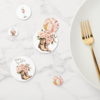 Laarzen en bubbels bruidsdouche confetti