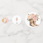 Laarzen en bubbels bruidsdouche confetti (Voorkanten)