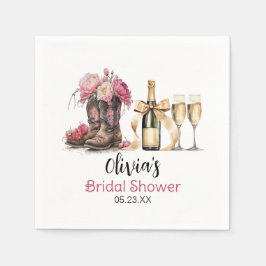 Laarzen en bubbels Bruidsmeisjuitnodiging Laatste  Servet